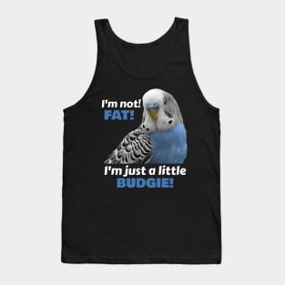 Fat Budgie Blue Parakeet Parrot Tank Top